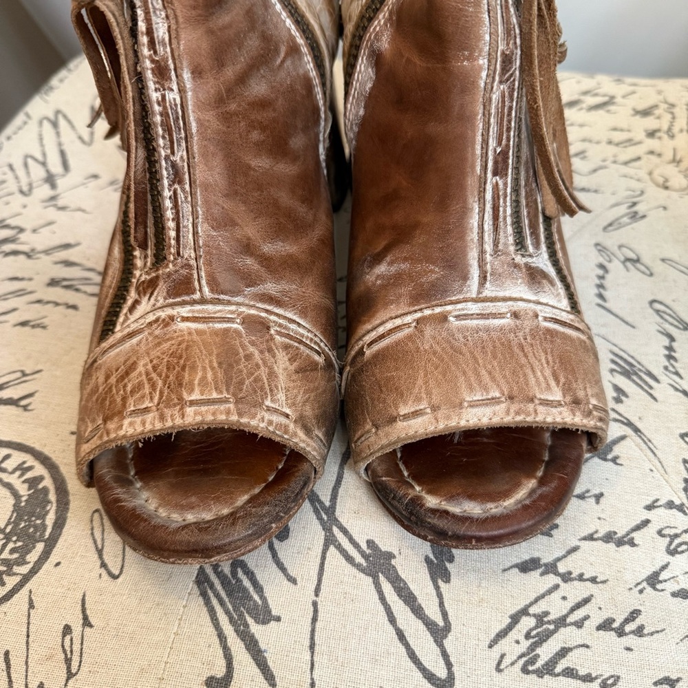 Freebird by Steven Zombi peep toe leather booties. Size 10 - Picture 3 of 12